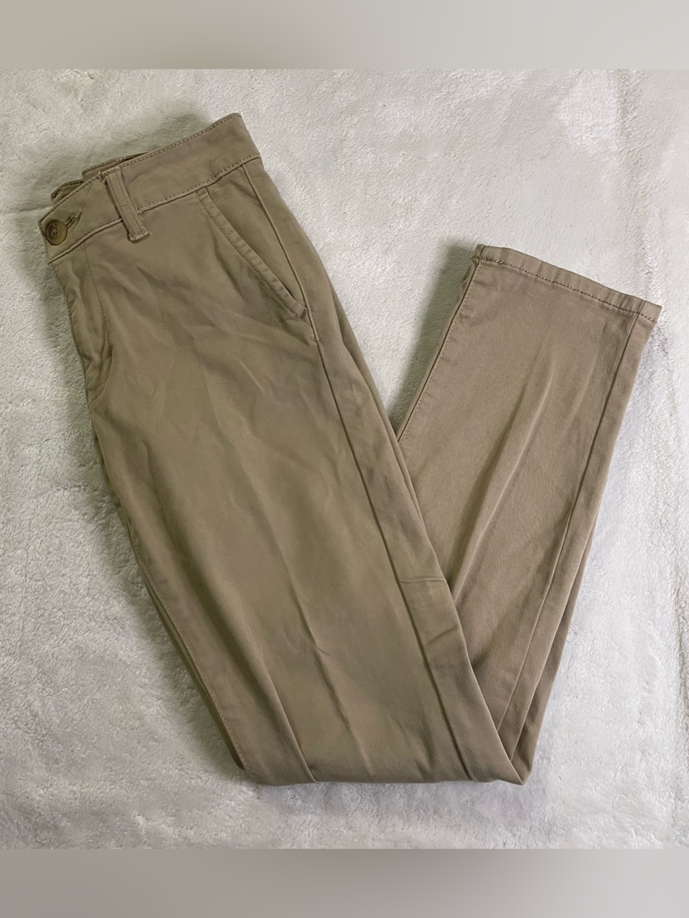 American Eagle Beige Super Stretch Skinny Slacks size 6 Short